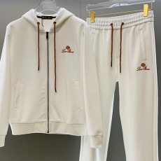 [홍콩명품.Loro Piana] 로로피아나 25SS 로고 자수 후드 집업 자켓 + 조거 팬츠 바지 상하의 세트 (아이보리), BM23515, G5, 레플리카의류,미러급사이트