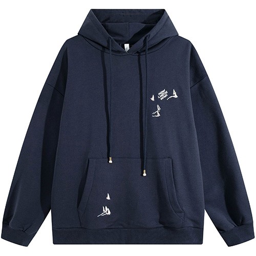 [홍콩명품.LOUIS VUITTON] 루이비통 25SS 로고 자수 후드 티셔츠 (네이비), BM23525, G5, 레플리카의류,미러급사이트