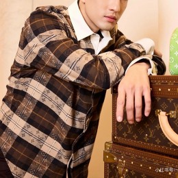 [홍콩명품.LOUIS VUITTON] 루이비통 25SS 로고 모노그램 체크패턴 남방 셔츠 (브라운), BM23552, KB, 레플리카의류,미러급사이트