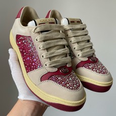 [홍콩명품.Gucci] 구찌 25SS 로고 여성 스크리너 스니커즈 운동화 (베이지-퍼플), SE5868, JL, 명품스니커즈,운동화,구두,로퍼,하이탑,신발