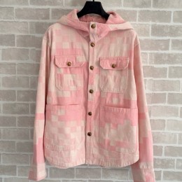 [홍콩명품.LOUIS VUITTON] 루이비통 25SS 로고 다미에 데님 후드 자켓 + 오버핏 데님 팬츠 진 청바지 상하의 세트 (핑크), BM23667, JU, 레플리카의류,미러급사이트