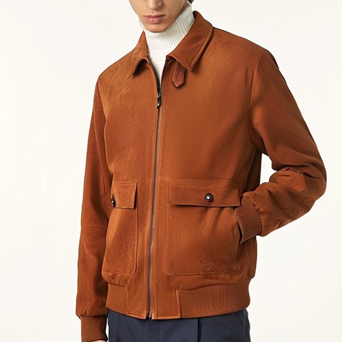[홍콩명품.Loro Piana] 로로피아나 25SS 로고 레더 가죽 다운 패딩 카라 봄버 자켓 (2컬러), BM23793, HH, 레플리카의류,미러급사이트