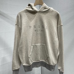 [홍콩명품,PRADA] 프라다 25SS 로고 프린트 후드 티셔츠 (그레이), BM23878, JL, 레플리카의류,미러급사이트