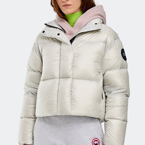 [홍콩명품.CANADA GOOSE] 캐나다구스 25SS 로고 여성 터틀넥 구스다운 패딩 자켓 (아이보리), BM23883, JL, 레플리카의류,미러급사이트