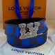 [홍콩명품.LOUIS VUITTON] 루이비통 25SS 로고 LV Initiales 다미에 레더 가죽 리버서블 벨트 (블루-2버클), 4.0cm, BT1502, 명품레플리카,인터넷쇼핑몰,남자명품,해외직구