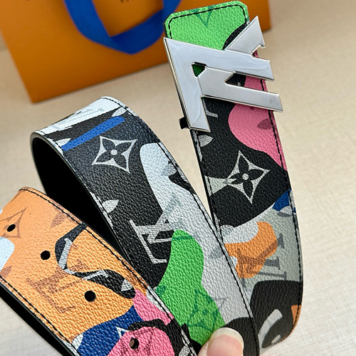 [홍콩명품.LOUIS VUITTON] 루이비통 25SS 로고 LV Portrait 모노그램 레더 가죽 리버서블 벨트 (컬러플-2버클), 4.0cm, BT1504, 명품레플리카,인터넷쇼핑몰,남자명품,해외직구