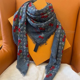 [홍콩명품.LOUIS VUITTON] 루이비통 25SS 로고 모노그램 TM Denim Cerise 136-136 스카프 머플러, ET3231, BR, 홍콩명품의류,구매대행,온라인명품