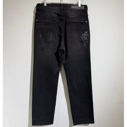 [홍콩명품.Chrome Hearts] 크롬하츠 25SS 로고 크로스 데님 팬츠 진 청바지 (블랙), BM23994, X2, 레플리카의류,미러급사이트