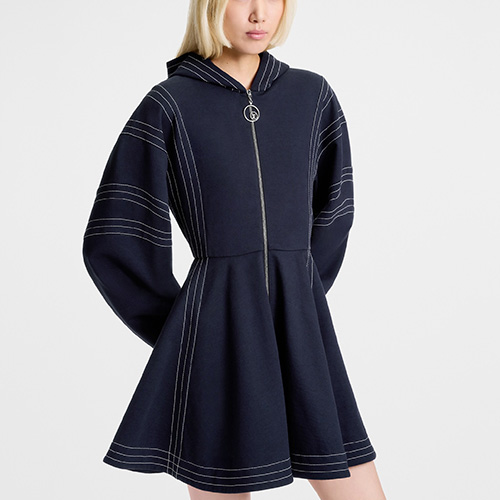 [홍콩명품.LOUIS VUITTON] 루이비통 25SS 로고 여성 후드 집업 원피스 1AJEO4 (네이비), BM24017, MC, 레플리카의류,미러급사이트