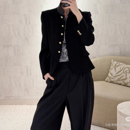 [홍콩명품.LOUIS VUITTON] 루이비통 25SS 로고 여성 정장 자켓 1AJFC0 + 오버핏 팬츠 바지 상하의 세트 (블랙), BM24020, MC, 레플리카의류,미러급사이트