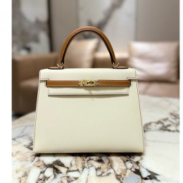 [홍콩명품.Hermes] 에르메스 25SS 로고 KELLY 25 토트백 핸드백 (아이보리-브라운-금장), BGM5373, BDA, 홍콩명품가방,명품쇼핑몰,크로스백,핸드백,구매대행