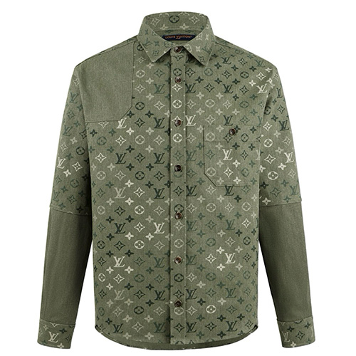[가격문의][홍콩명품.LOUIS VUITTON] 루이비통 25SS 로고 모노그램 남방 셔츠 (카키), BM24034, JL, 레플리카의류,미러급사이트