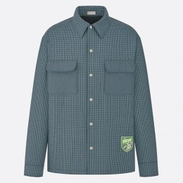 [홍콩명품,Christian Dior] 디올 25SS 로고 체크패턴 솜패딩 남방 셔츠 (블루), BM24053, KK, 레플리카의류,미러급사이트