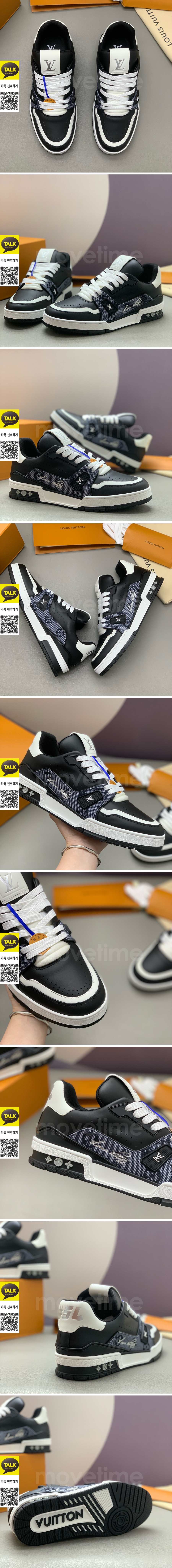 [홍콩명품.LOUIS VUITTON] 루이비통 25SS 로고 남여 모노그램 트레이너 스니커즈 운동화 (블랙), SE5909, PMD, 명품스니커즈,운동화,구두,로퍼,하이탑,신발