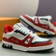 [홍콩명품.LOUIS VUITTON] 루이비통 25SS 로고 남여 모노그램 트레이너 스니커즈 운동화 (화이트-레드), SE5911, PMD, 명품스니커즈,운동화,구두,로퍼,하이탑,신발