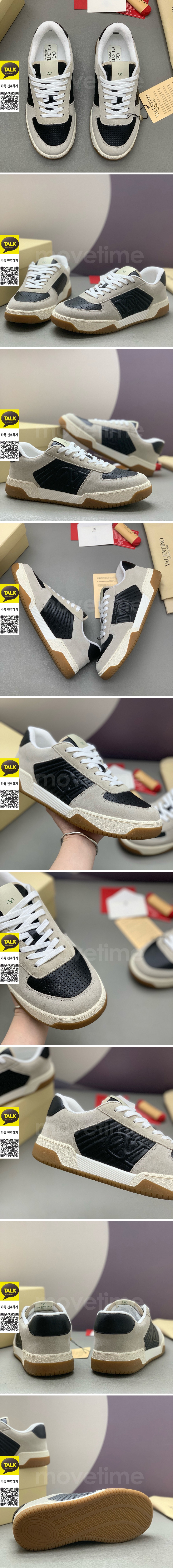 [홍콩명품.Valentino] 발렌티노 25SS 로고 남여 레더 가죽 스니커즈 운동화 (그레이-블랙), SE5925, PMD, 명품스니커즈,운동화,구두,로퍼,하이탑,신발