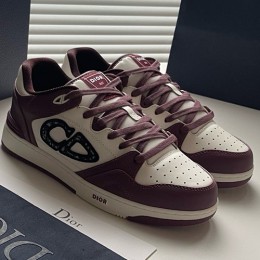 [홍콩명품,Christian Dior] 디올 25SS 로고 남여 B57 스니커즈 운동화 (와인-아이보리), SE5945, S3, 명품스니커즈,운동화,구두,로퍼,하이탑,신발