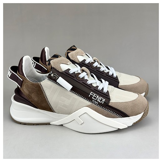 [홍콩명품,FENDI] 펜디 25SS 로고 FLOW 스니커즈 운동화 (브라운-베이지), SE5949, S3, 명품스니커즈,운동화,구두,로퍼,하이탑,신발