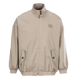 [홍콩명품,MIU MIU] 미우미우 25SS 로고 터틀넥 봄버 자켓 (베이지), BM24116, KB, 레플리카의류,미러급사이트