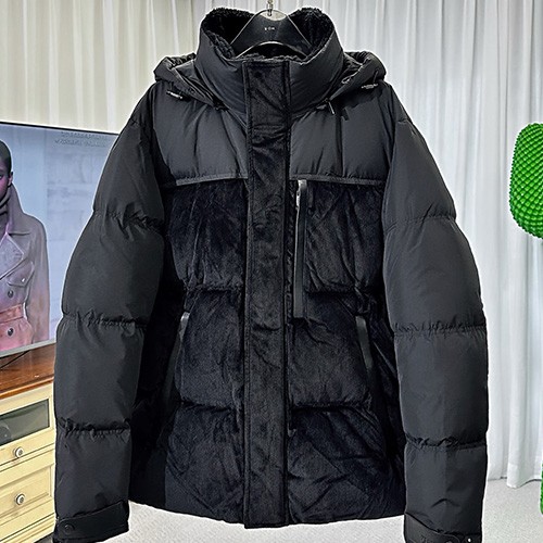 [홍콩명품.ZEGNA] 제냐 25SS 로고 후드 구스다운 패딩 자켓 (블랙), BM24135, KB, 레플리카의류,미러급사이트