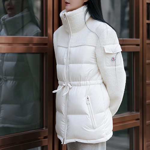 [홍콩명품.MONCLER] 몽클레어 25SS 로고 여성 하이넥 플리스 다운 패딩 레이어드 자켓 (2컬러), BM24146, MC, 레플리카의류,미러급사이트