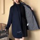 [홍콩명품,Christian Dior] 디올 25SS 로고 여성 오블리크 머플러 장식 라운드넥 코트 자켓 (네이비), BM24149, MC, 레플리카의류,미러급사이트
