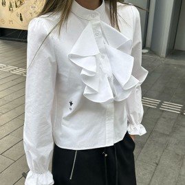 [가격문의][홍콩명품,Christian Dior] 디올 25SS 로고 여성 리본 장식 블라우스 셔츠 (2컬러), BM24151, MC, 레플리카의류,미러급사이트