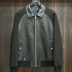 [홍콩명품.Gucci] 구찌 25SS 로고 GG수프림 레더 가죽 레이어드 카라 봄버 자켓 (2컬러), BM24228, HH, 레플리카의류,미러급사이트