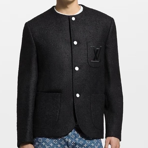 [홍콩명품.LOUIS VUITTON] 루이비통 25SS 로고 자수 라운드넥 자켓 1AJBO9 (블랙), BM24237, KK, 레플리카의류,미러급사이트