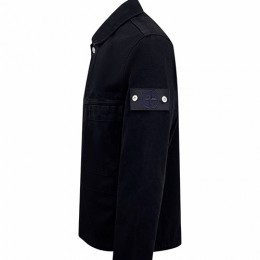 [홍콩명품.Stone Island] 스톤아일랜드 25SS 로고 탈부착 카라 데님 자켓 (블랙), BM24241, KK, 레플리카의류,미러급사이트