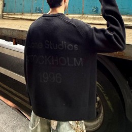 [홍콩명품.ACNE STUDIO] 아크네스튜디오 25SS 로고 니트 스웨터 (블랙), BM24256, KK, 레플리카의류,미러급사이트