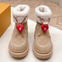 [홍콩명품.LOUIS VUITTON] 루이비통 25SS 로고 여성 시어링 하트 장식 레더 가죽 부츠 (3컬러), SE5985, GHS, 명품스니커즈,운동화,구두,로퍼,하이탑,신발