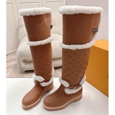 [홍콩명품.LOUIS VUITTON] 루이비통 25SS 로고 여성 모노그램 시어링 레더 가죽 롱 부츠 (3컬러), SE5992, GHS, 명품스니커즈,운동화,구두,로퍼,하이탑,신발