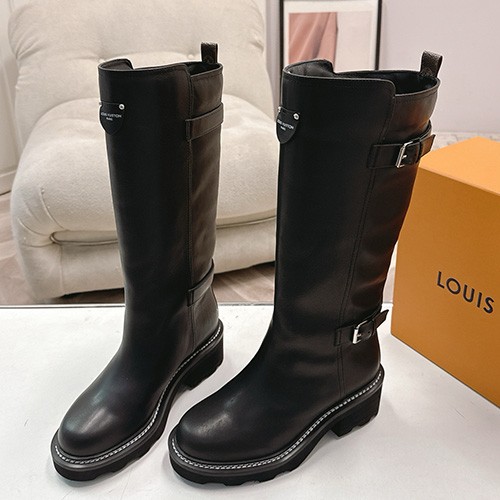 [홍콩명품.LOUIS VUITTON] 루이비통 25SS 로고 여성 LV Beaubourg 레더 가죽 롱 부츠 (블랙), SE5994, GHS, 명품스니커즈,운동화,구두,로퍼,하이탑,신발
