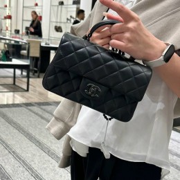 [가격문의][홍콩명품.CHANEL] 샤넬 25SS 로고 퀄팅 레더 가죽 미니 토트백 크로스백 (블랙), BGM5457, YF, 홍콩명품가방,명품쇼핑몰,크로스백,핸드백,구매대행