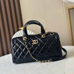 [가격문의][홍콩명품.CHANEL] 샤넬 25SS 로고 퀄팅 레더 가죽 Maxi 볼링백 핸드백 (블랙-금장), BGM5472, YF, 홍콩명품가방,명품쇼핑몰,크로스백,핸드백,구매대행