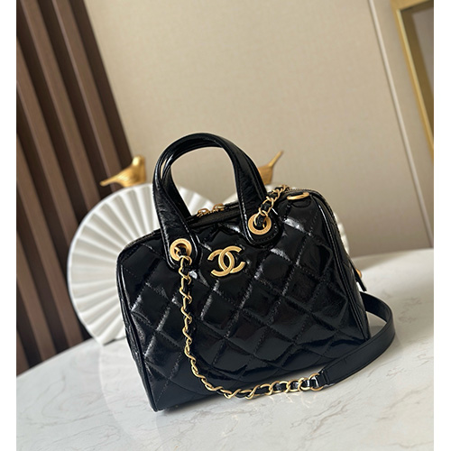[가격문의][홍콩명품.CHANEL] 샤넬 25SS 로고 퀄팅 레더 가죽 볼링백 핸드백 (블랙-금장), BGM5473, YF, 홍콩명품가방,명품쇼핑몰,크로스백,핸드백,구매대행
