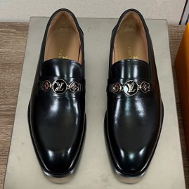 [홍콩명품.LOUIS VUITTON] 루이비통 25SS 로고 레더 가죽 정장 구두 (블랙), SE6014, S2, 명품스니커즈,운동화,구두,로퍼,하이탑,신발