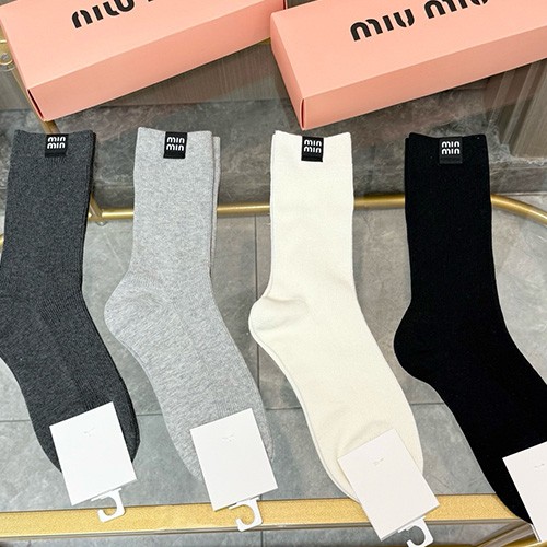 [홍콩명품,MIU MIU] 미우미우 26SS 로고 명품 브랜드 모음 선물용 덧신 양말 4종, ET3249, JX, 홍콩명품의류,구매대행,온라인명품