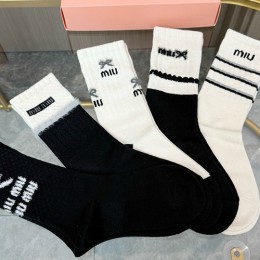 [홍콩명품,MIU MIU] 미우미우 26SS 로고 명품 브랜드 모음 선물용 덧신 양말 5종, ET3253, JX, 홍콩명품의류,구매대행,온라인명품