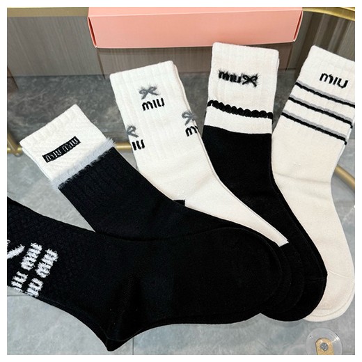 [홍콩명품,MIU MIU] 미우미우 26SS 로고 명품 브랜드 모음 선물용 덧신 양말 5종, ET3253, JX, 홍콩명품의류,구매대행,온라인명품
