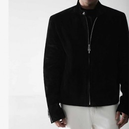 [홍콩명품.Chrome Hearts] 크롬하츠 26SS 로고 925실버 레더 가죽 자켓 (블랙), BM24337, TOM, 레플리카의류,미러급사이트