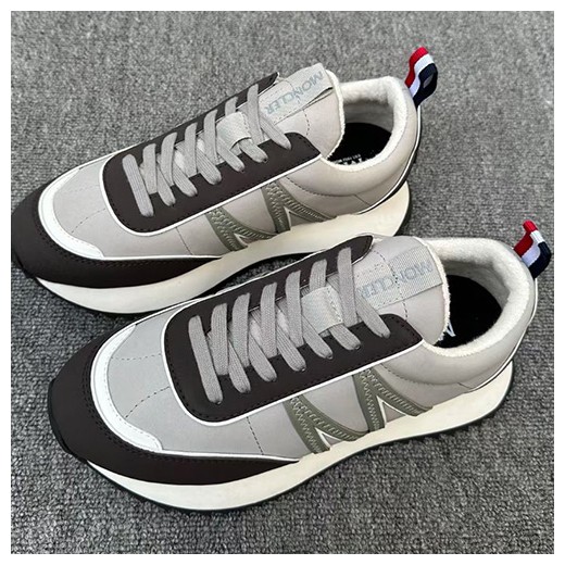[홍콩명품.MONCLER] 몽클레어 26SS 로고 레더 가죽 스니커즈 운동화 (그레이-브라운), SE6029, X2, 명품스니커즈,운동화,구두,로퍼,하이탑,신발