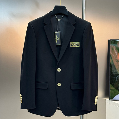 [홍콩명품,FENDI] 펜디 26SS 로고 펜다체 정장 수트 자켓 (블랙), BM24359, 레플리카의류,미러급사이트