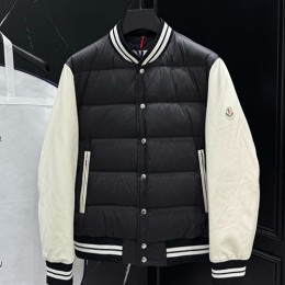 [홍콩명품.MONCLER] 몽클레어 26SS 로고 레이어드 다운 패딩 바시티 자켓 (블랙-화이트), BM24400, 레플리카의류,미러급사이트