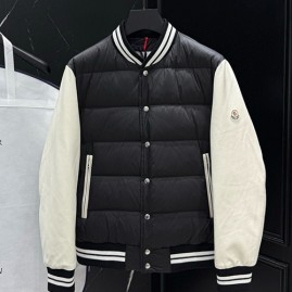 [홍콩명품.MONCLER] 몽클레어 26SS 로고 레이어드 다운 패딩 바시티 자켓 (블랙-화이트), BM24400, 레플리카의류,미러급사이트