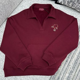 [홍콩명품.Gucci] 구찌 26SS 로고 자수 기모 카라 맨투맨 티셔츠 + 조거 팬츠 바지 상하의 세트 (레드), BM24409, 레플리카의류,미러급사이트