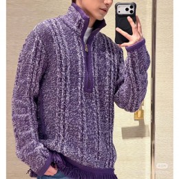 [가격문의][홍콩명품.LOUIS VUITTON] 루이비통 26SS 로고 하이넥 하프지퍼 니트 스웨터 1AJUS2 (퍼플), BM24426, KB, 레플리카의류,미러급사이트