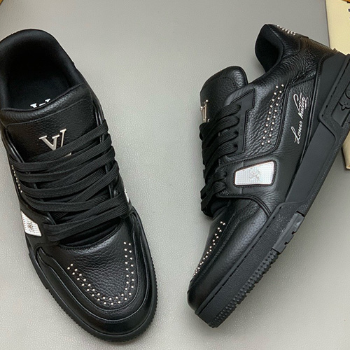 [홍콩명품.LOUIS VUITTON] 루이비통 26SS 로고 모노그램 트레이너 스니커즈 운동화 (블랙), SE6045, PMD, 명품스니커즈,운동화,구두,로퍼,하이탑,신발