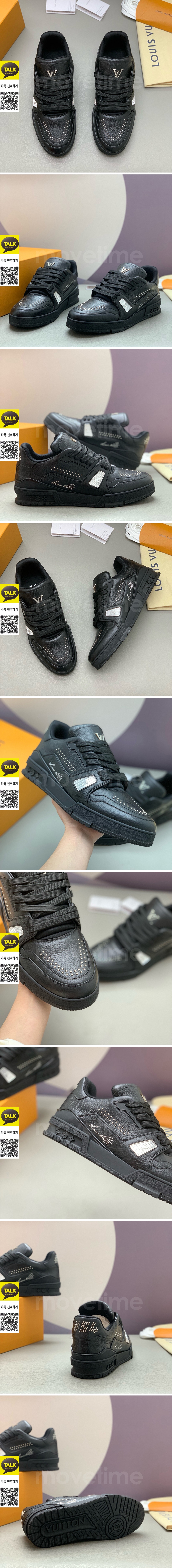 [홍콩명품.LOUIS VUITTON] 루이비통 26SS 로고 모노그램 트레이너 스니커즈 운동화 (블랙), SE6045, PMD, 명품스니커즈,운동화,구두,로퍼,하이탑,신발